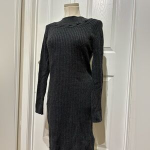 1.  Paul Costelloe Elegant Charcoal Gray  Knit Dress